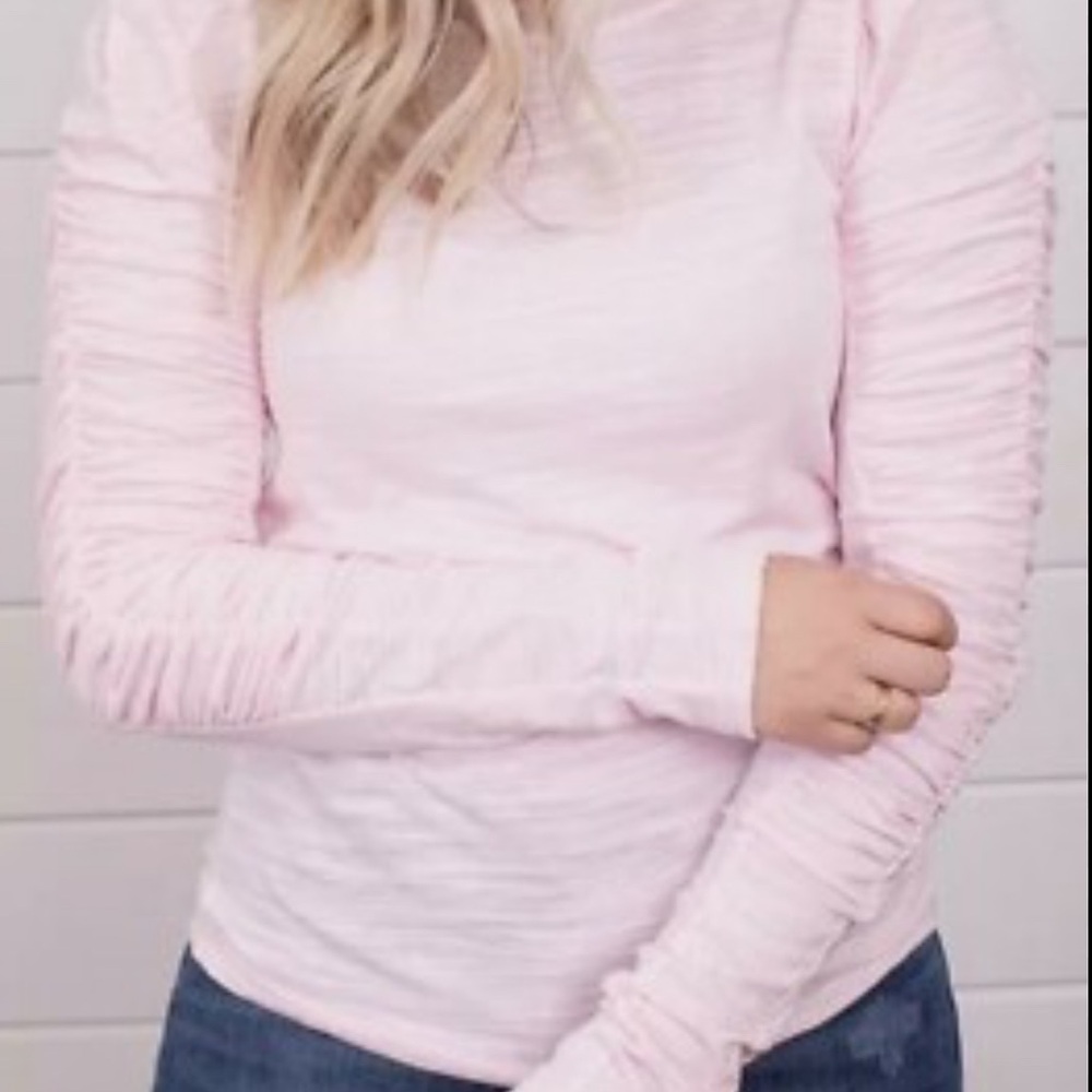 Free People We The Free Pink Ruched Tee-shirt, Size M